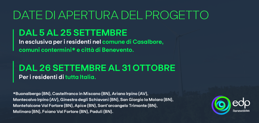 Date apertura progetto