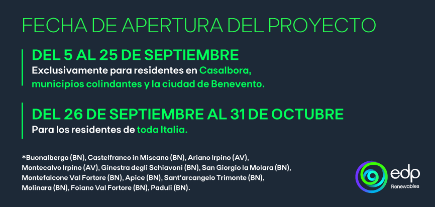Date apertura progetto